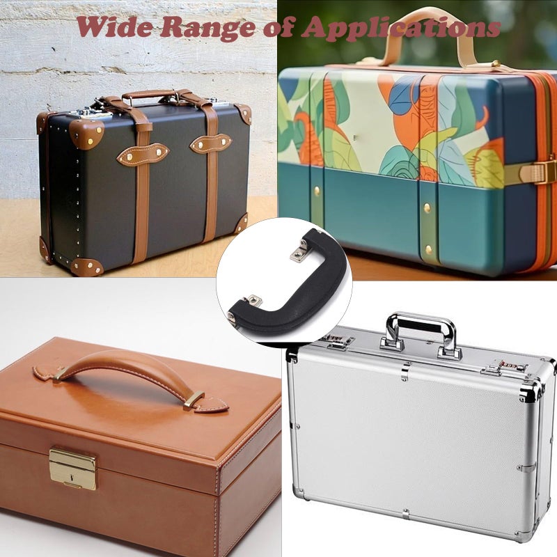 FarBoat 5Pcs Luggage Handle Replacement 5.9in Length Classical Suitcase Handle for Cases Boxs Briefcase with Screws (Holes Centre 35mm/1.4inch Black) - Image 4